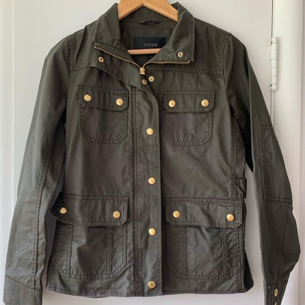 J.crew army green jacket size xs